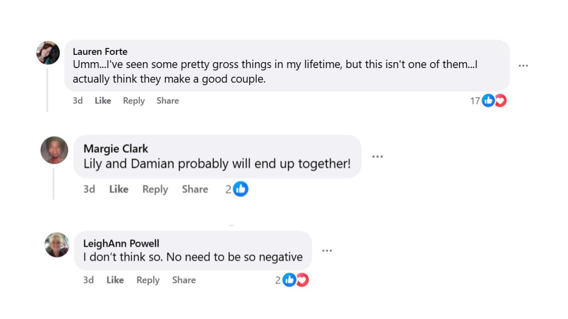 Comments by fans on the post (Image via Facebook/@Mary Lauer)